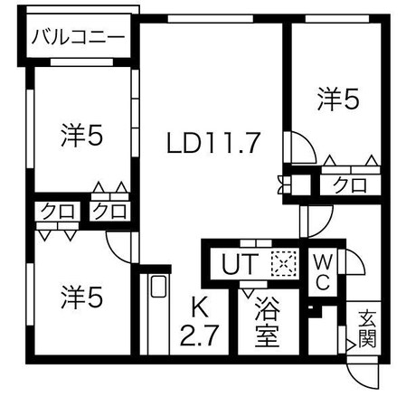 コローレ北円山の物件間取画像